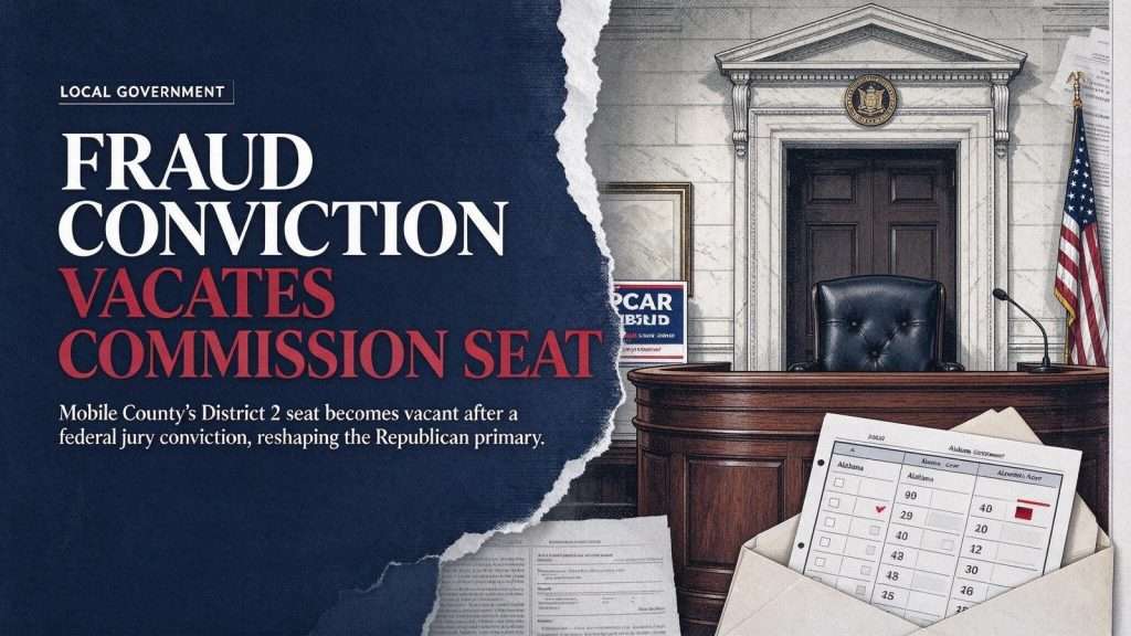 Illustration for the news story: Attorney General Declares Freeman Jockisch’s Commission Seat Vacant After Fraud Conviction