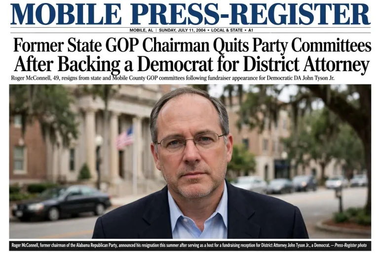 Illustration for the news story: Former State GOP Chairman Quits Party Committees After Backing a Democrat for District Attorney