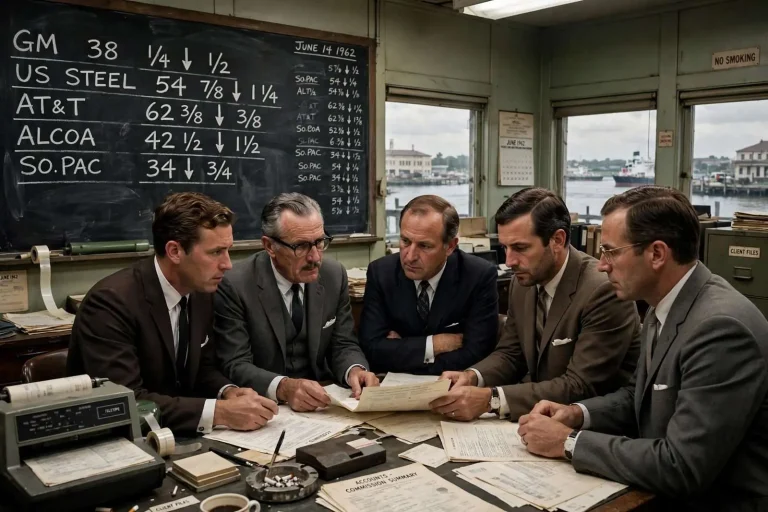 Illustration for the news story: The Cabal Behind the Stock Board: Five Mobile Brokers Shop for a New Firm