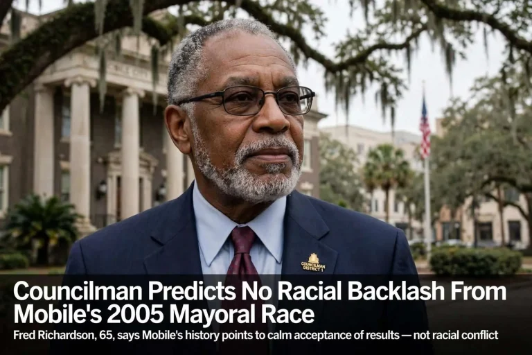 Illustration for the news story: Councilman Predicts No Racial Backlash From Mobile’s 2005 Mayoral Race