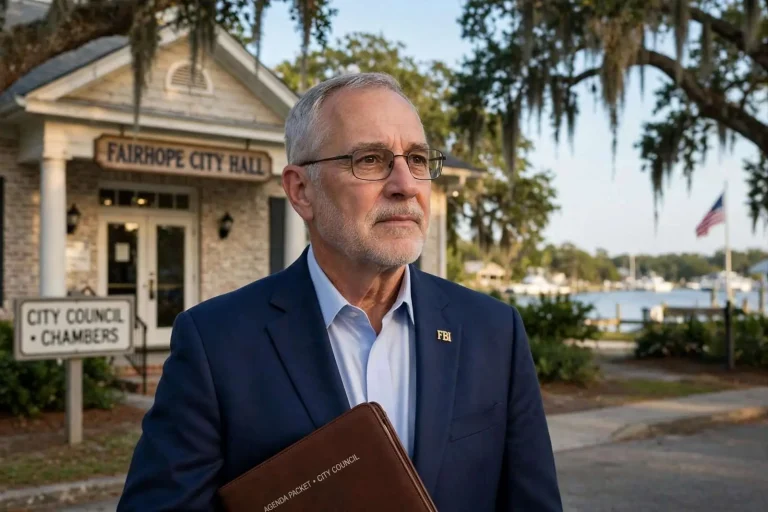 Illustration for the news story: Stan the New Man: A 30-Year FBI Veteran Takes a Seat on the Fairhope City Council