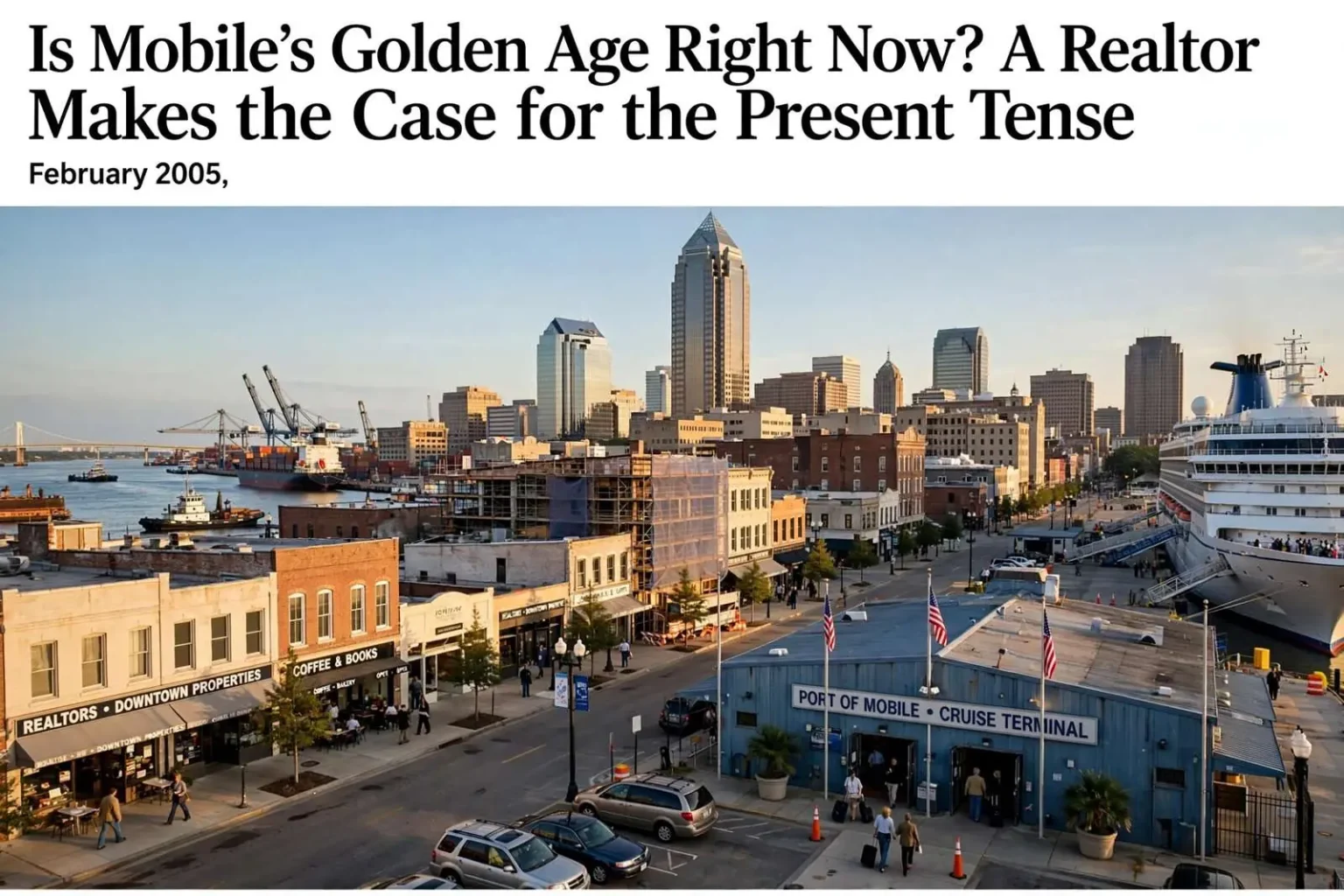 Illustration for the news story: Is Mobile’s Golden Age Right Now? A Realtor Makes the Case for the Present Tense