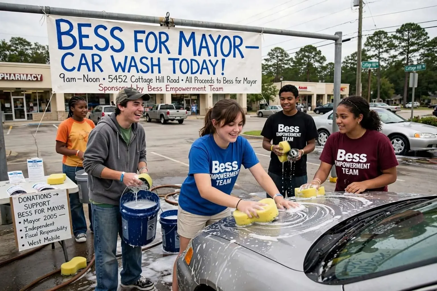 Illustration for the news story: Teenagers Take Up Sponges for a Mobile Mayoral Campaign