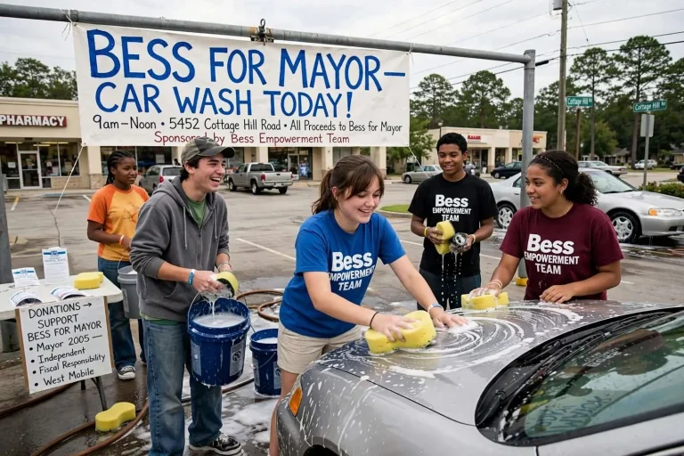 Illustration for the news story: Teenagers Take Up Sponges for a Mobile Mayoral Campaign