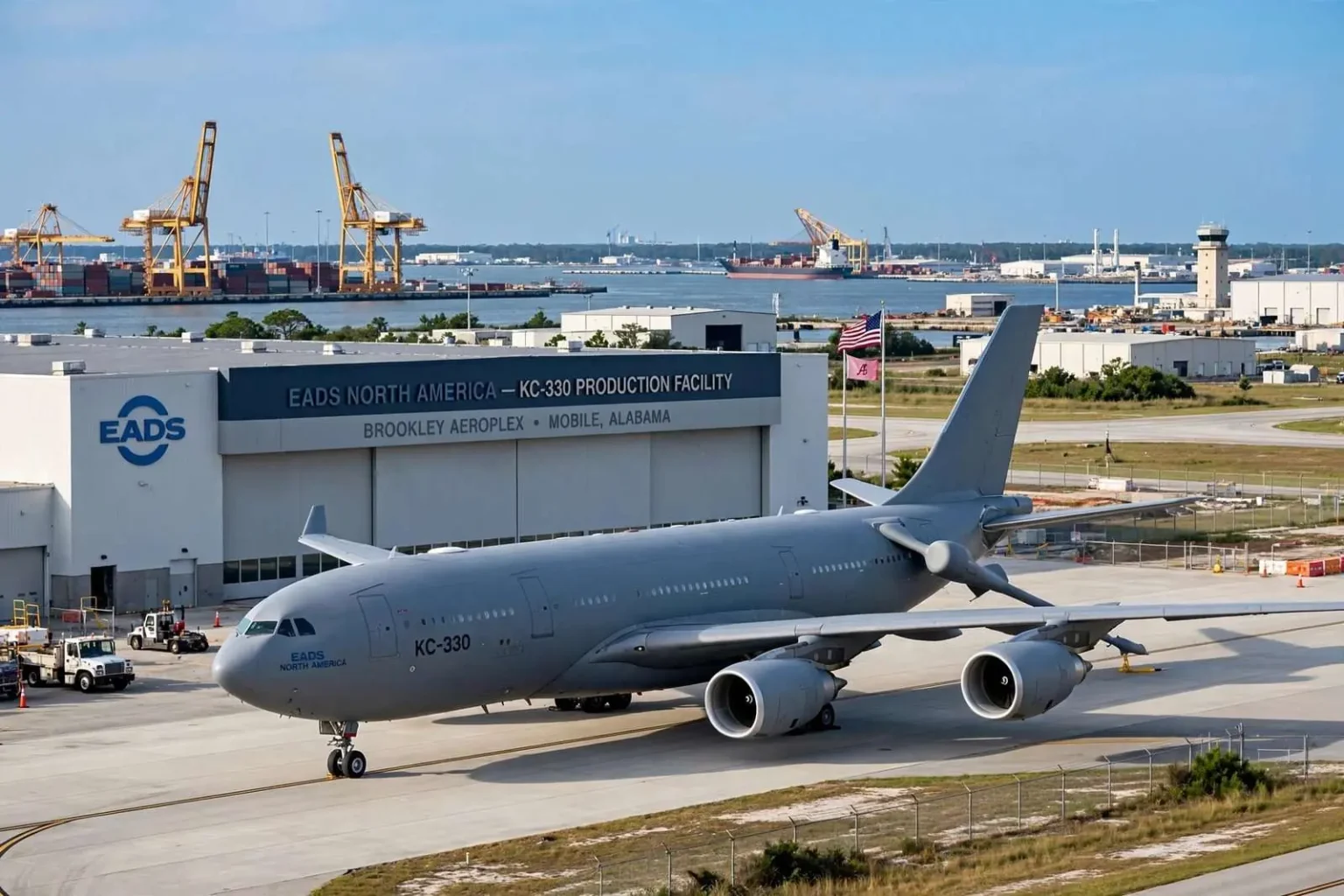 Illustration for the news story: EADS Selects Mobile for Advanced Tanker Production Facility