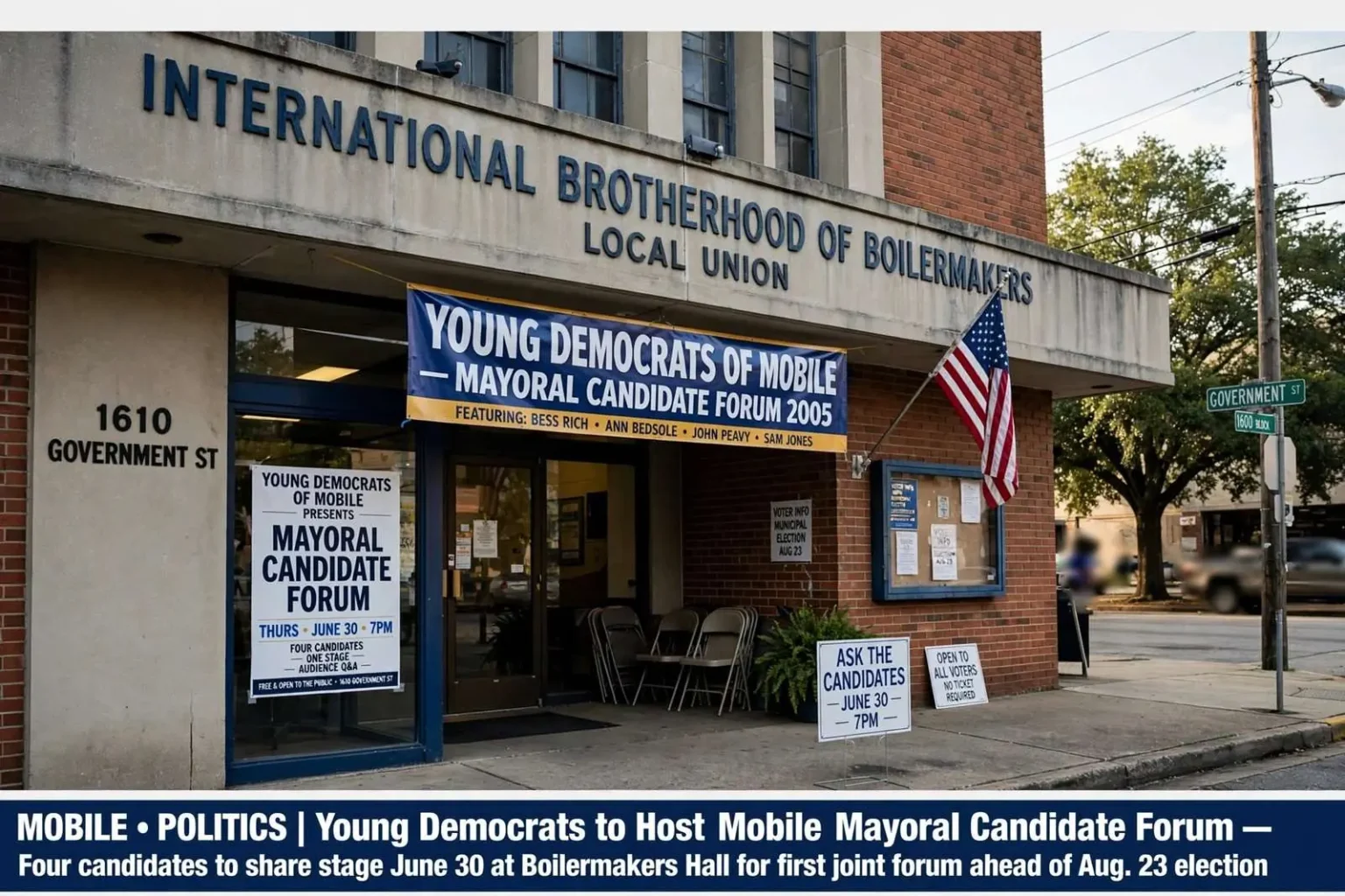 Illustration for the news story: Young Democrats to Host Mobile Mayoral Candidate Forum