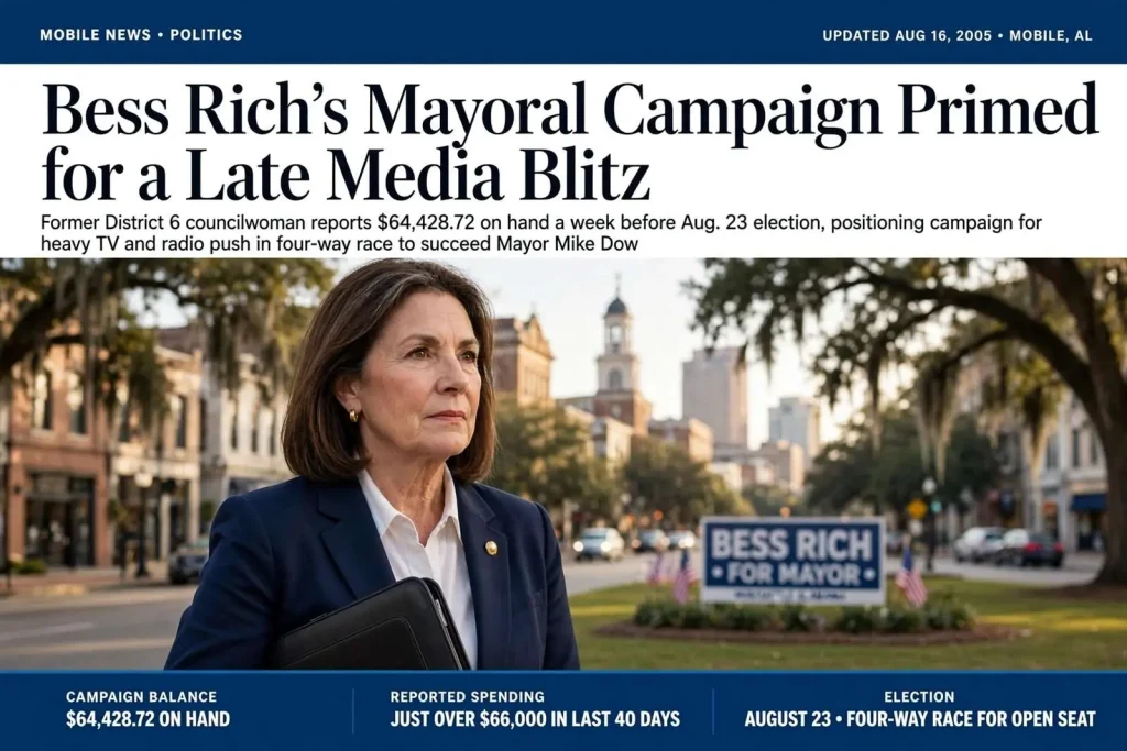 Illustration for the news story: Bess Rich’s Mayoral Campaign Primed for a Late Media Blitz