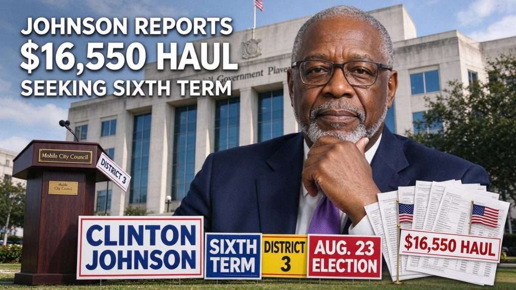 Illustration for the news story: Councilman Clinton Johnson Reports $16,550 Haul as He Seeks a Sixth Term