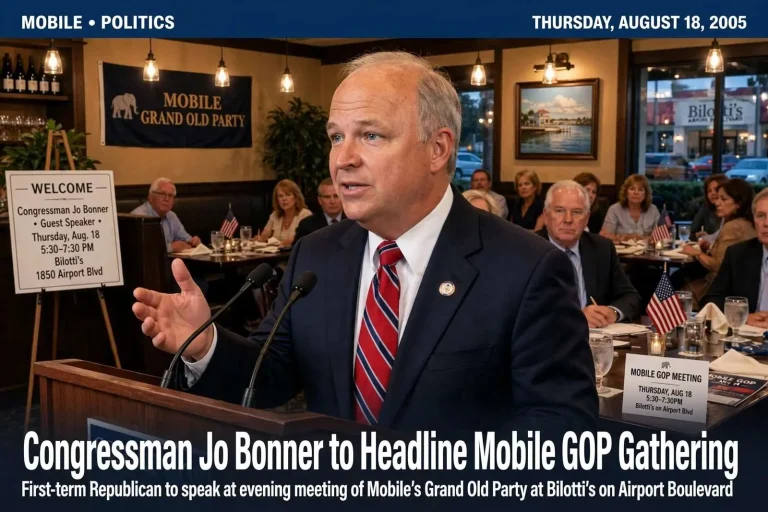 Illustration for the news story: Congressman Jo Bonner to Headline Mobile GOP Gathering