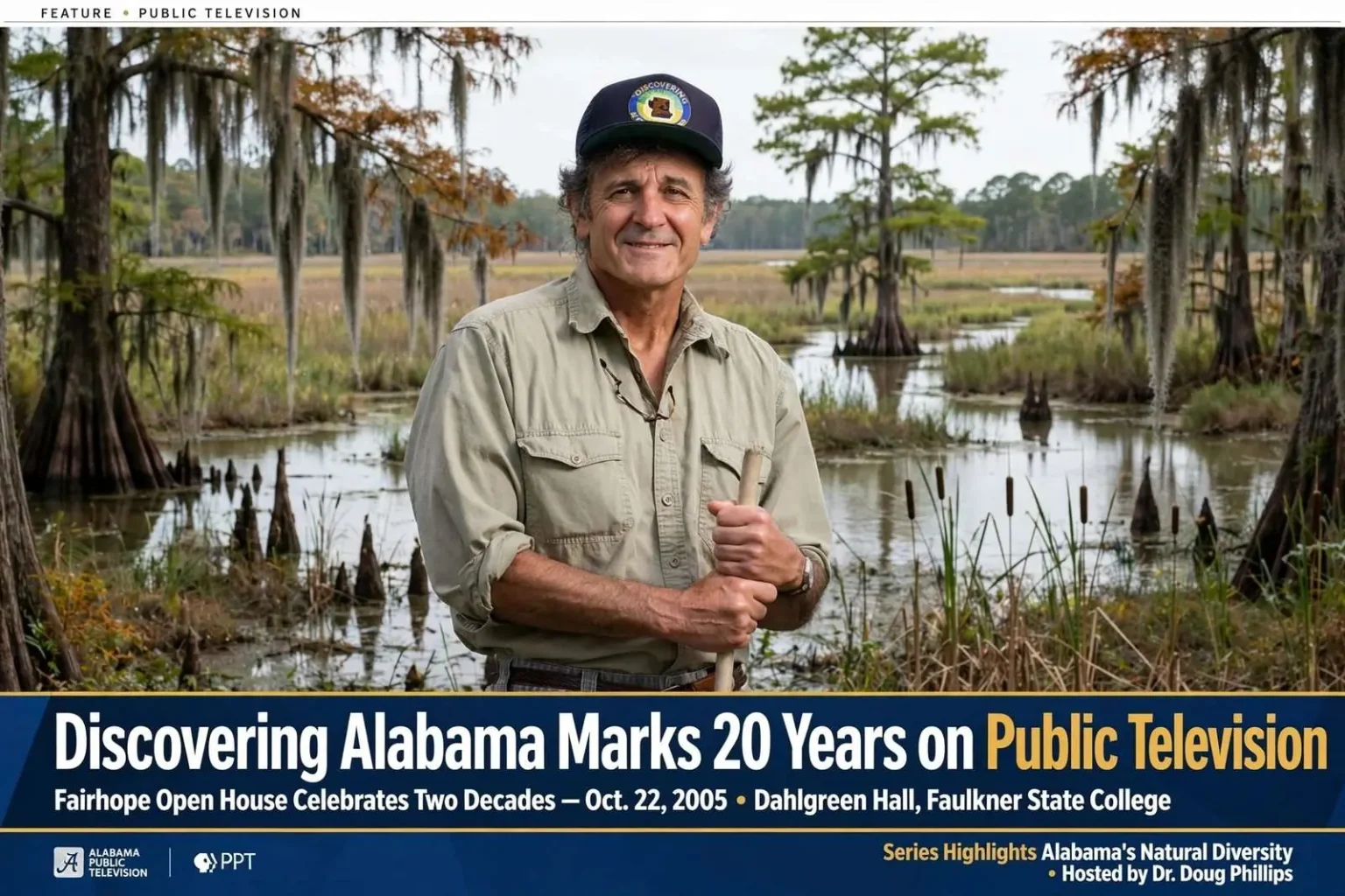 Illustration for the news story: Discovering Alabama Marked 20 Years on Public Television With a Fairhope Open House