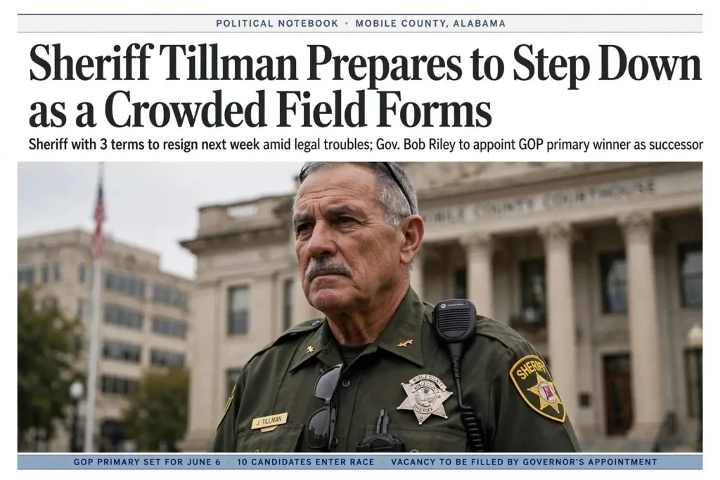 Illustration for the news story: Political Notebook: Sheriff Tillman Prepares to Step Down as a Crowded Field Forms