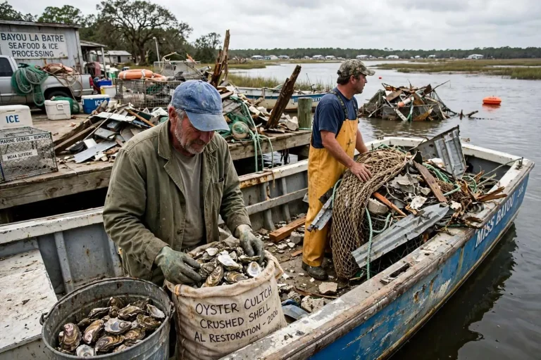 Illustration for the news story: Gulf Fishermen in Line for $28 Million to Rebuild Oyster Beds and Shrimp Grounds