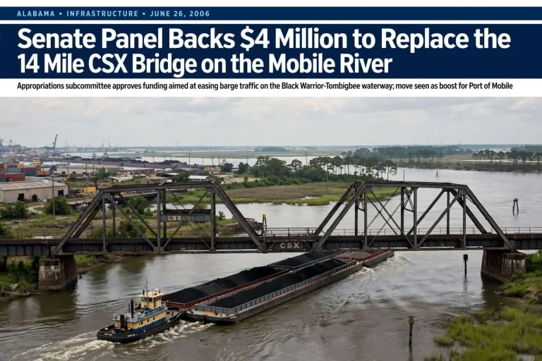 Illustration for the news story: Senate Panel Backs $4 Million to Replace the 14 Mile CSX Bridge on the Mobile River