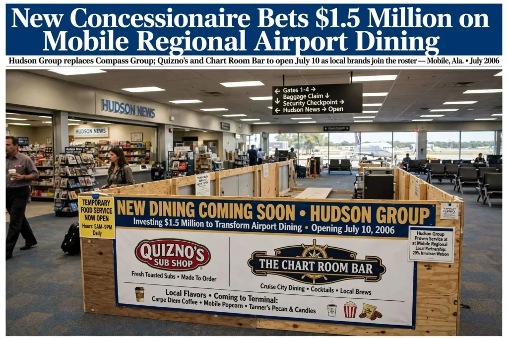 Illustration for the news story: New Concessionaire Bets $1.5 Million on Mobile Regional Airport Dining
