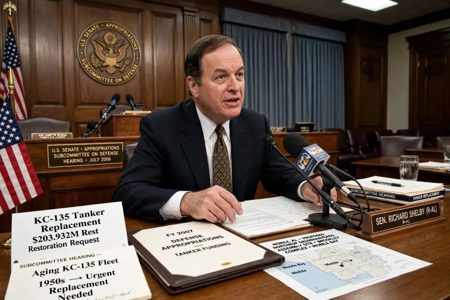 Illustration for the news story: Shelby Presses Senate to Restore Funding for Tanker That Could Be Built in Mobile