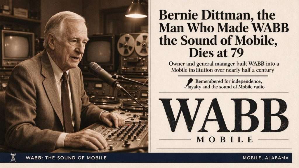 Illustration for the news story: Bernie Dittman, the Man Who Made WABB the Sound of Mobile, Dies at 79
