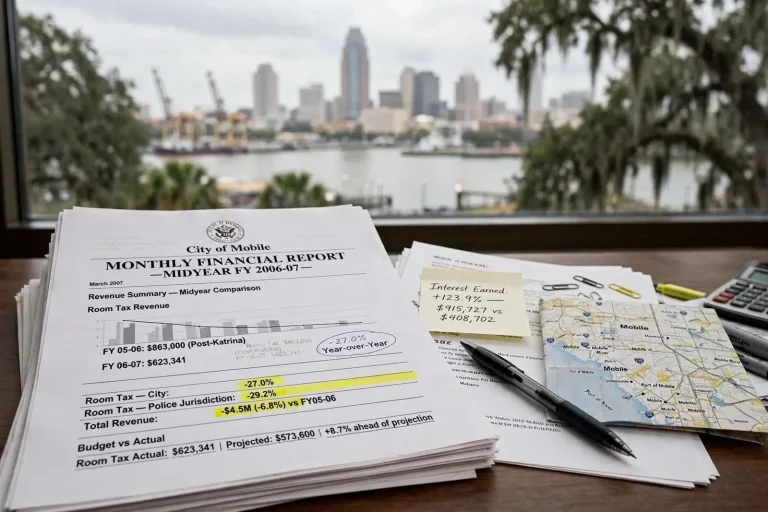 Illustration for the news story: Halfway Through the Year, Mobile’s Books Tell a Post-Katrina Story