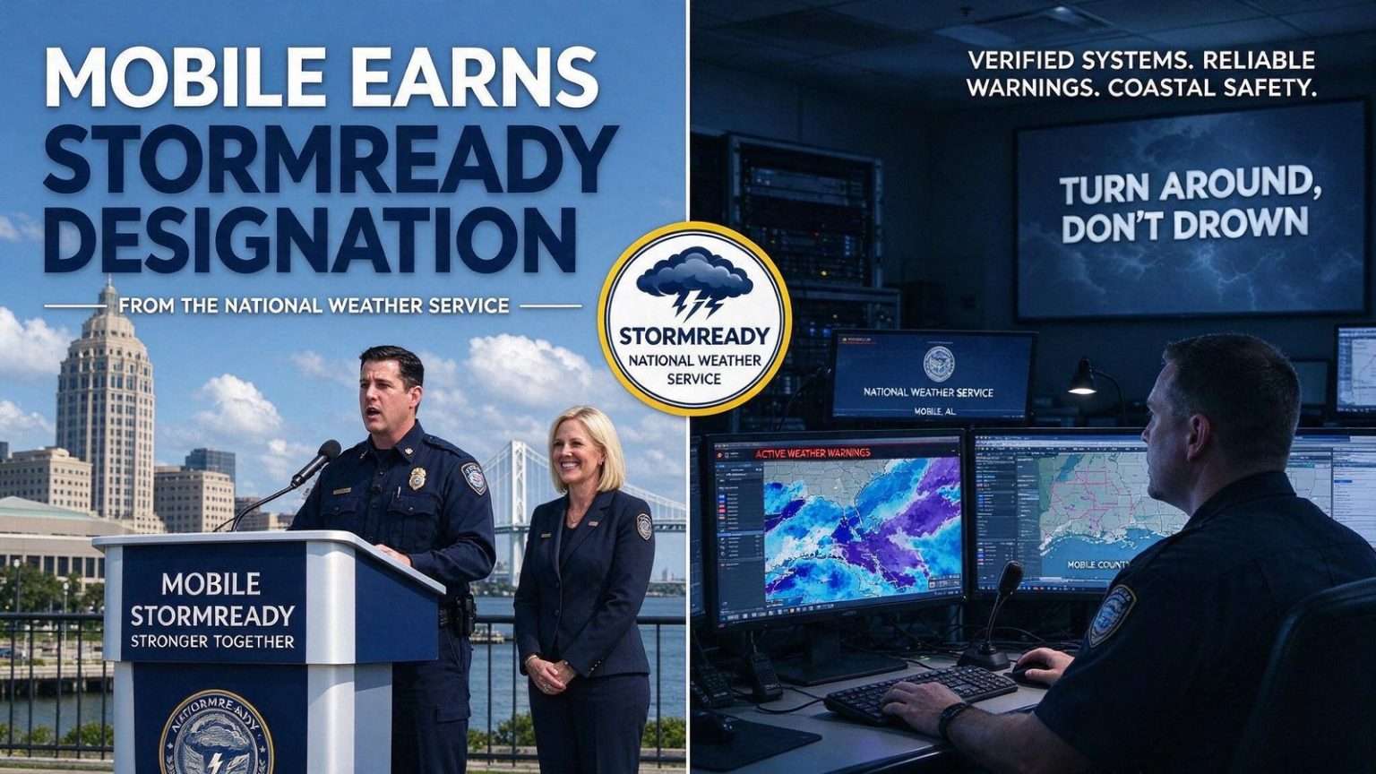 Illustration for the news story: Mobile Earned a StormReady Designation From the National Weather Service