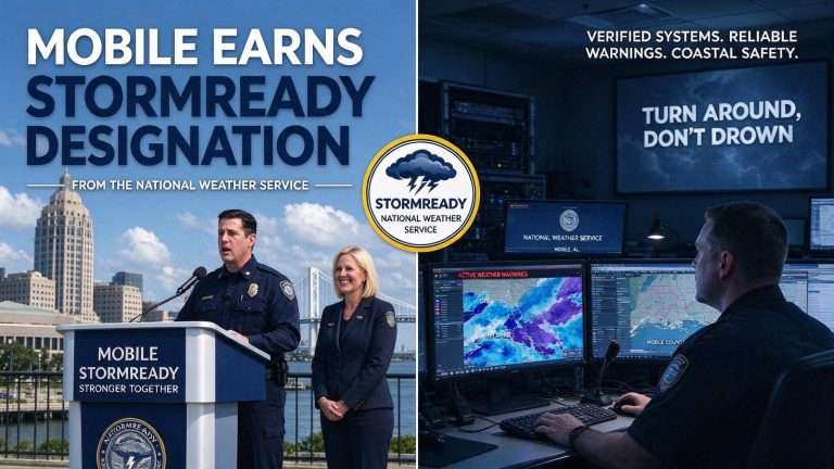 Illustration for the news story: Mobile Earned a StormReady Designation From the National Weather Service