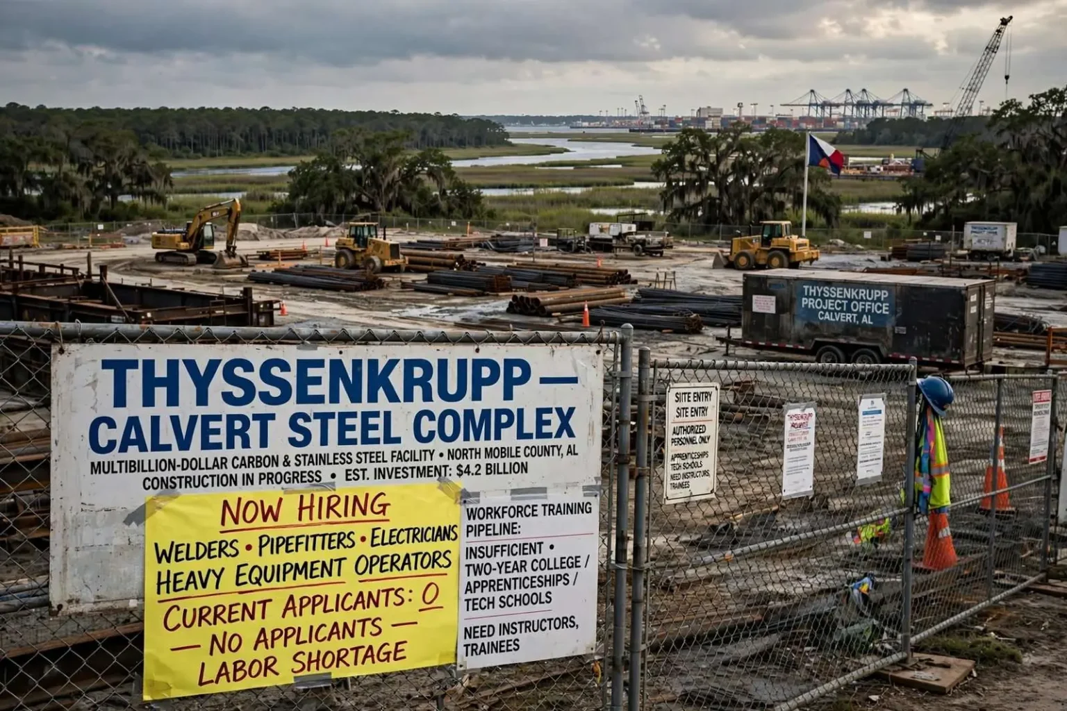 Illustration for the news story: Steeling Up: Mobile Wins the Mill and Discovers It Has No Workers
