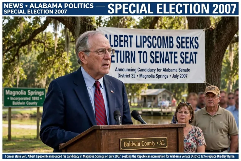 Illustration for the news story: Albert Lipscomb Sought a Return to the Senate Seat He Once Held