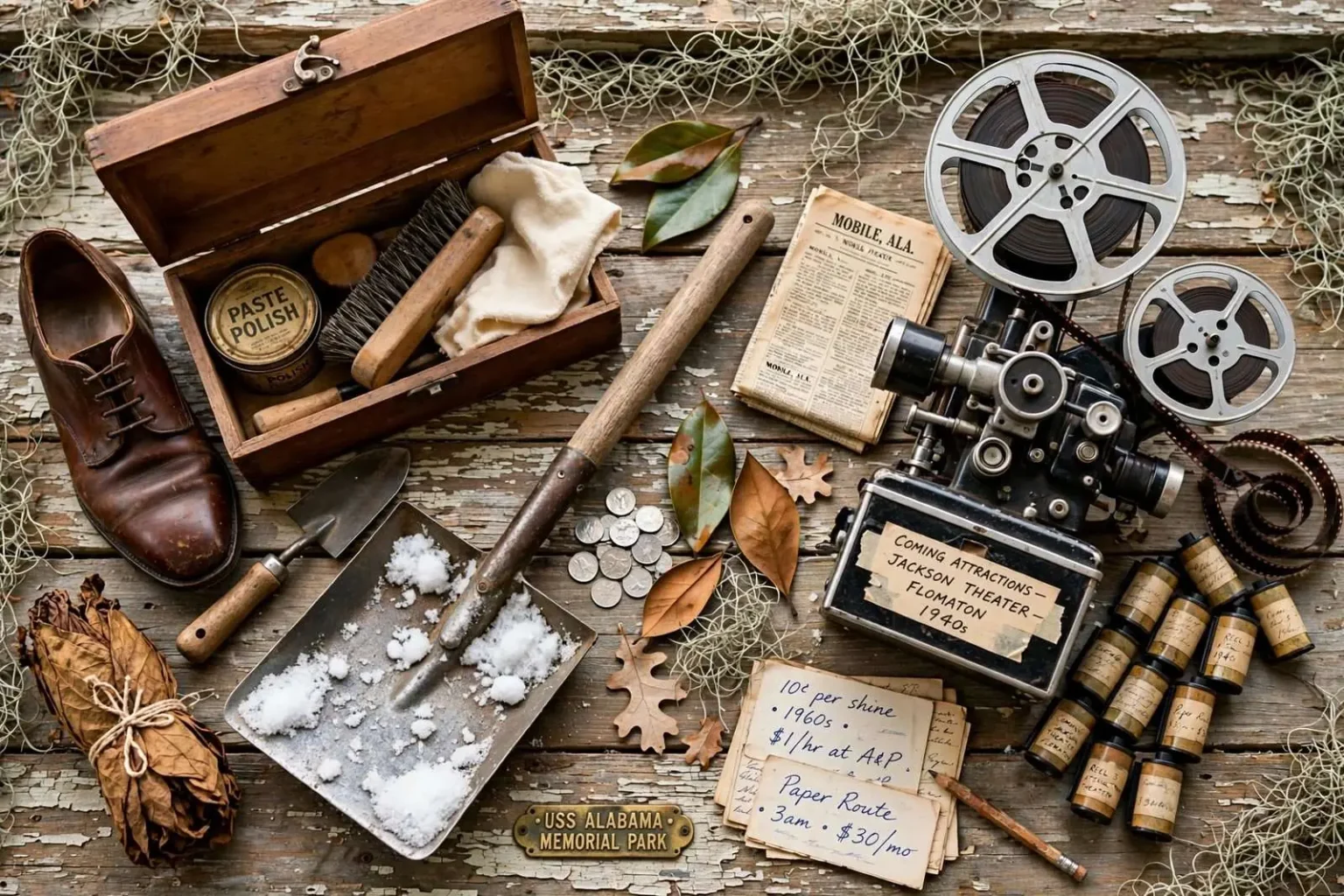 Illustration for the news story: Shoeshine Kits, Snow Shovels and a Projector: Mobile Remembers the First Job