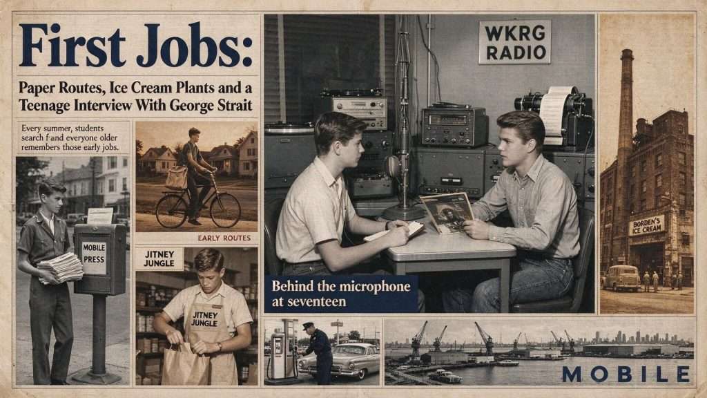 Illustration for the news story: First Jobs: Paper Routes, Ice Cream Plants and a Teenage Interview With George Strait