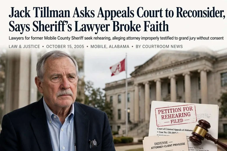 Illustration for the news story: Jack Tillman Asks Appeals Court to Reconsider, Says Sheriff’s Lawyer Broke Faith