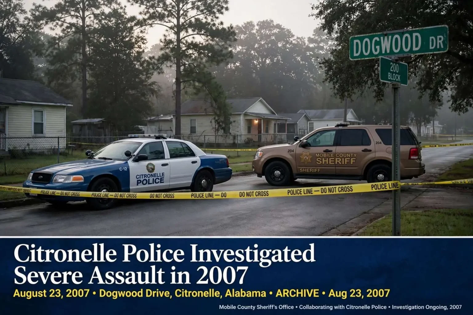 Illustration for the news story: Citronelle Police Investigated Severe Assault in 2007