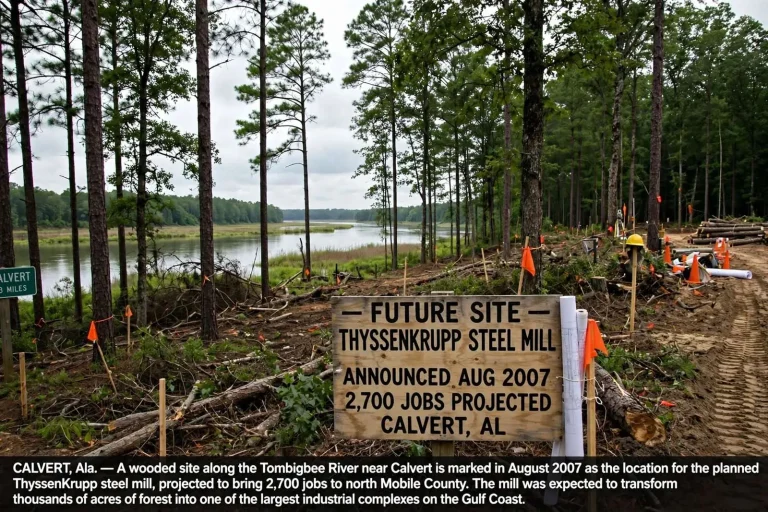 Illustration for the news story: 2007 Report Outlined What ThyssenKrupp Could Mean for Calvert Area Jobs