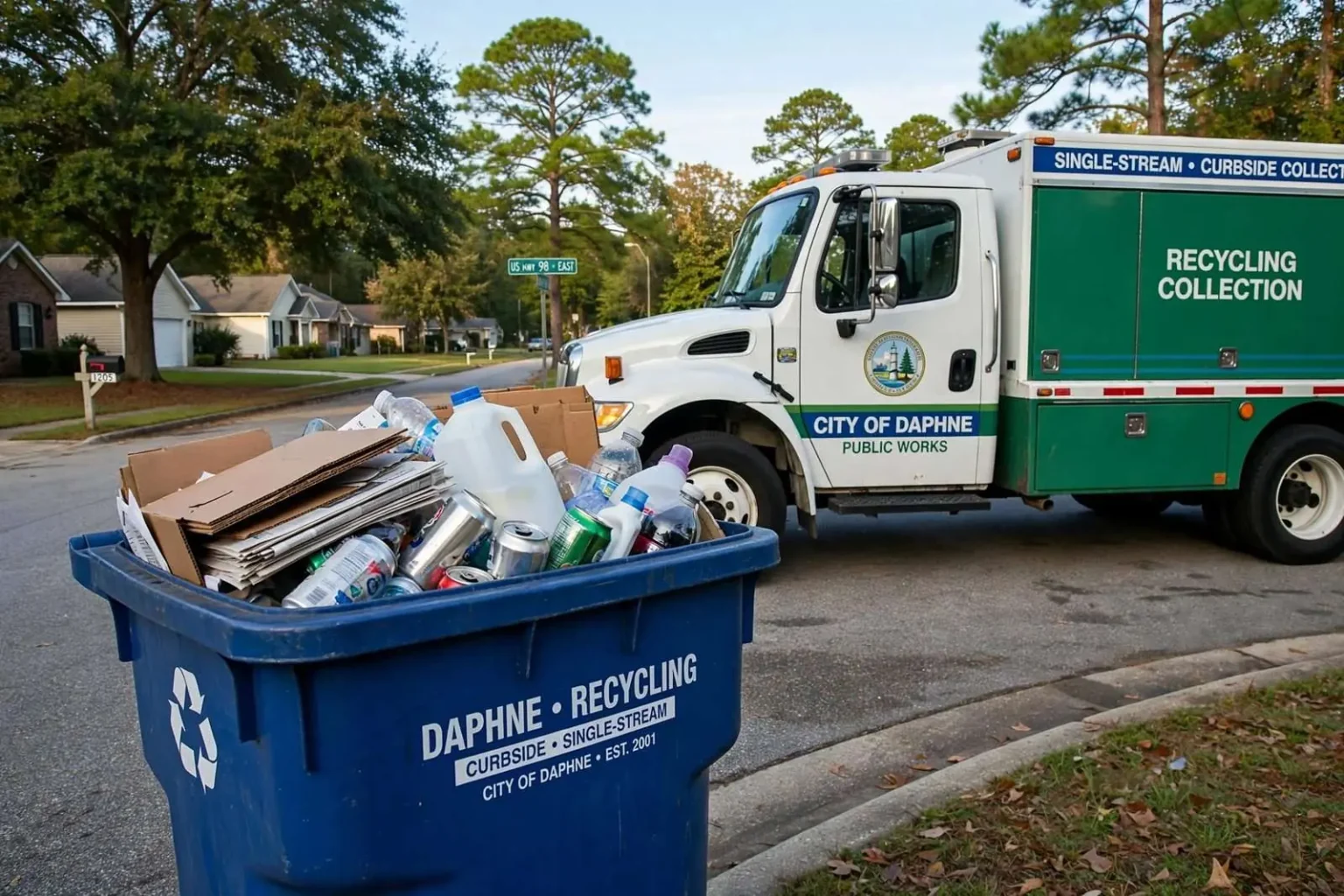 Illustration for the news story: Daphne Curbside Recycling Grew in 2007