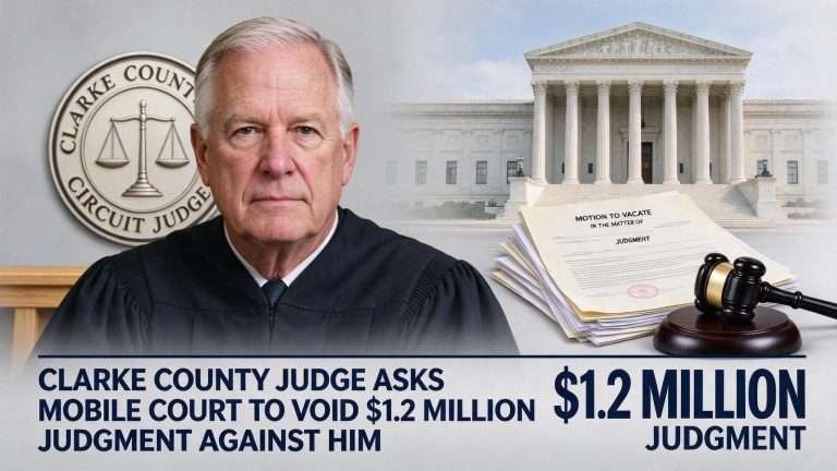 Illustration for the news story: Clarke County Judge Asks Mobile Court to Void $1.2 Million Judgment Against Him