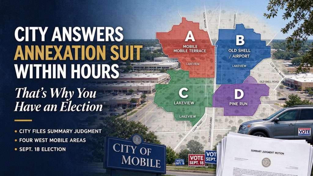 Illustration for the news story: City Answers Annexation Suit Within Hours: ‘That’s Why You Have an Election’