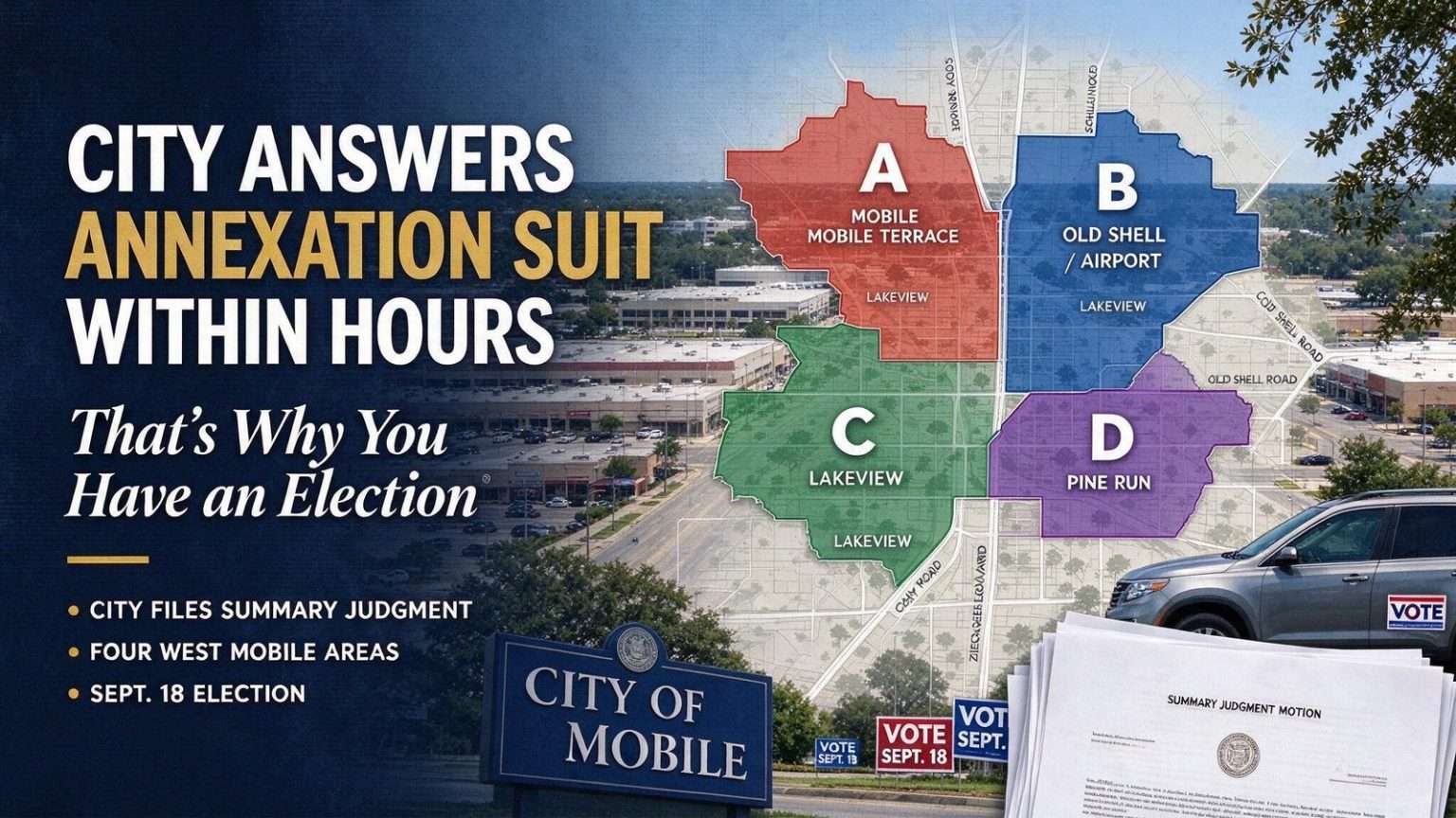 Illustration for the news story: City Answers Annexation Suit Within Hours: ‘That’s Why You Have an Election’