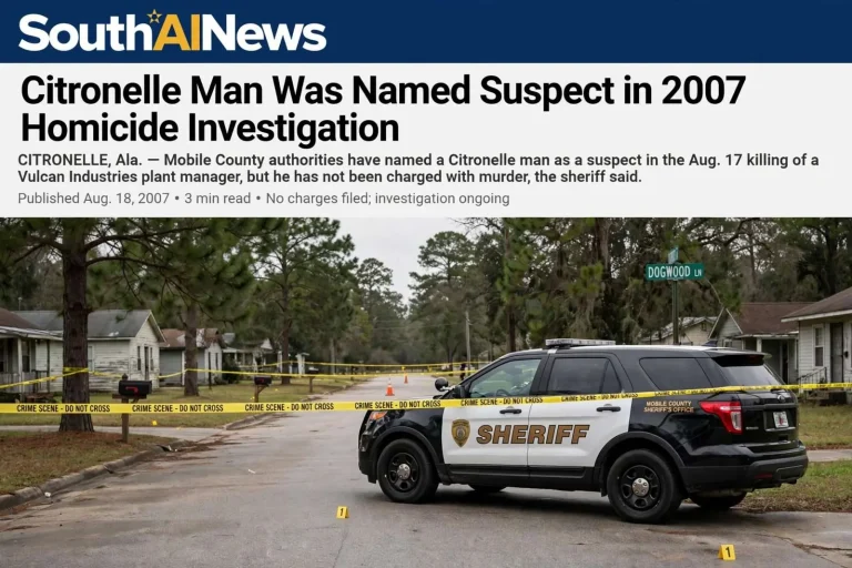 Illustration for the news story: Citronelle Man Was Named Suspect in 2007 Homicide Investigation
