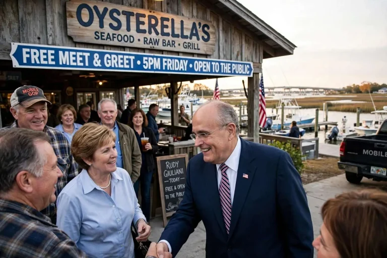 Illustration for the news story: Giuliani Returns to Mobile for a Free Meet-and-Greet and a $1,000-a-Head Reception