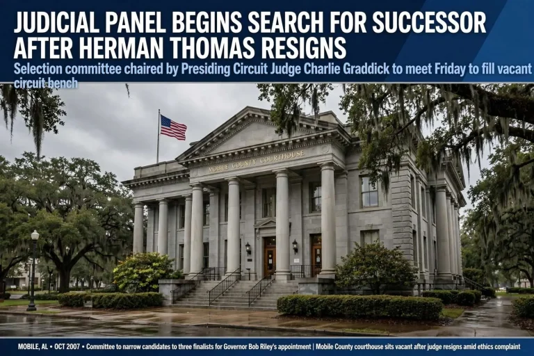 Illustration for the news story: Judicial Panel Begins Search for Successor After Herman Thomas Resigns
