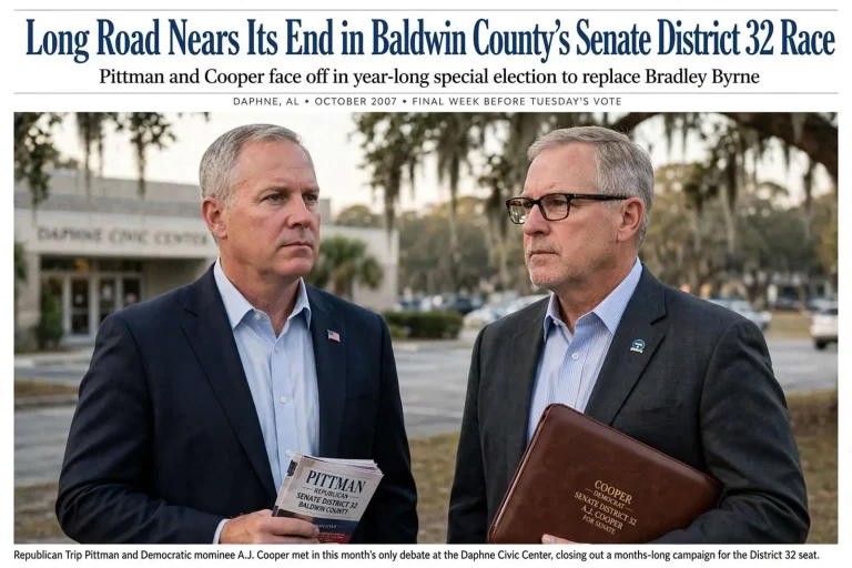 Illustration for the news story: Long Road Nears Its End in Baldwin County’s Senate District 32 Race