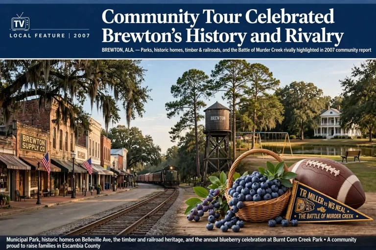Illustration for the news story: Community Tour Celebrated Brewton’s History and Rivalry