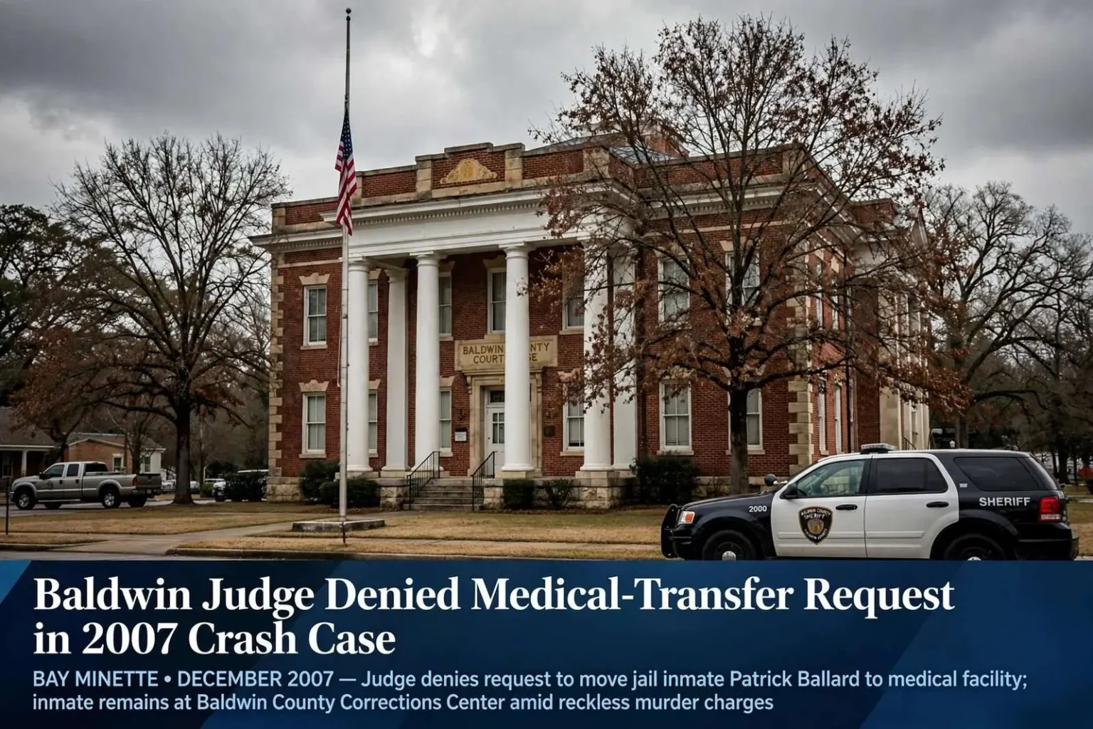 Illustration for the news story: Baldwin Judge Denied Medical-Transfer Request in 2007 Crash Case
