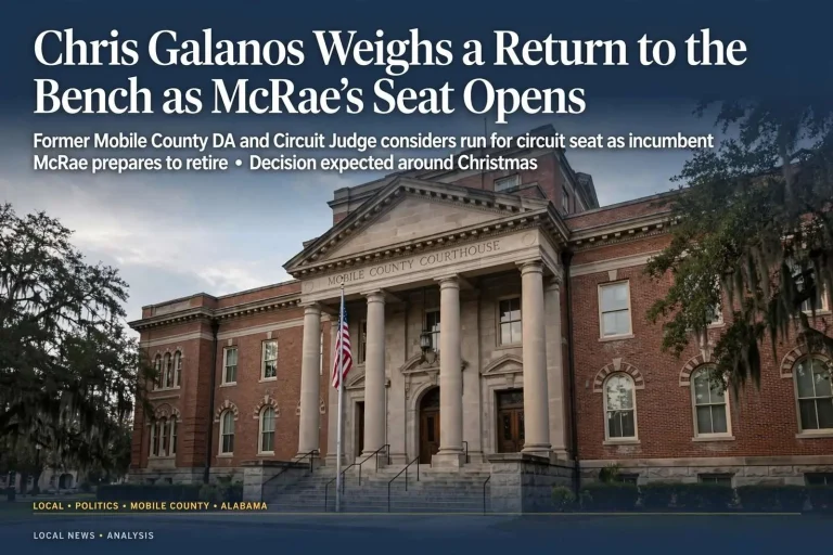 Illustration for the news story: Chris Galanos Weighs a Return to the Bench as McRae’s Seat Opens