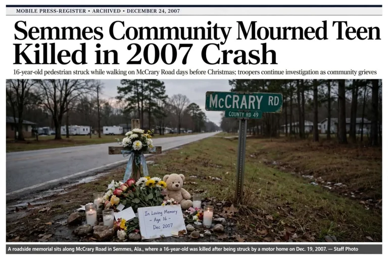 Illustration for the news story: Semmes Community Mourned Teen Killed in 2007 Crash