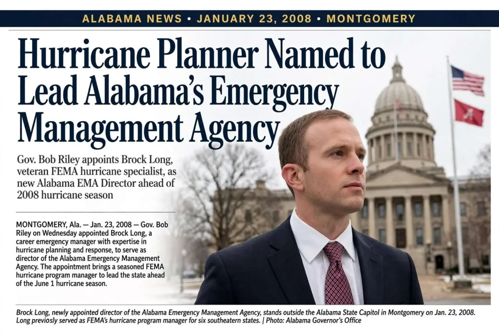 Illustration for the news story: Hurricane Planner Named to Lead Alabama’s Emergency Management Agency