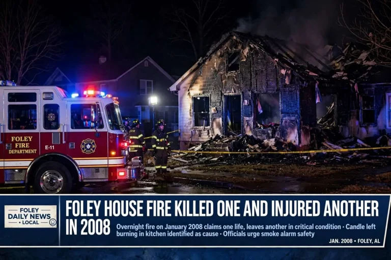Illustration for the news story: Foley House Fire Killed One and Injured Another in 2008