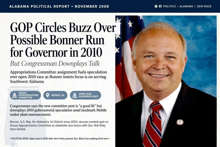 Illustration for the news story: GOP Circles Buzz Over Possible Bonner Run for Governor in 2010, But Congressman Downplays Talk
