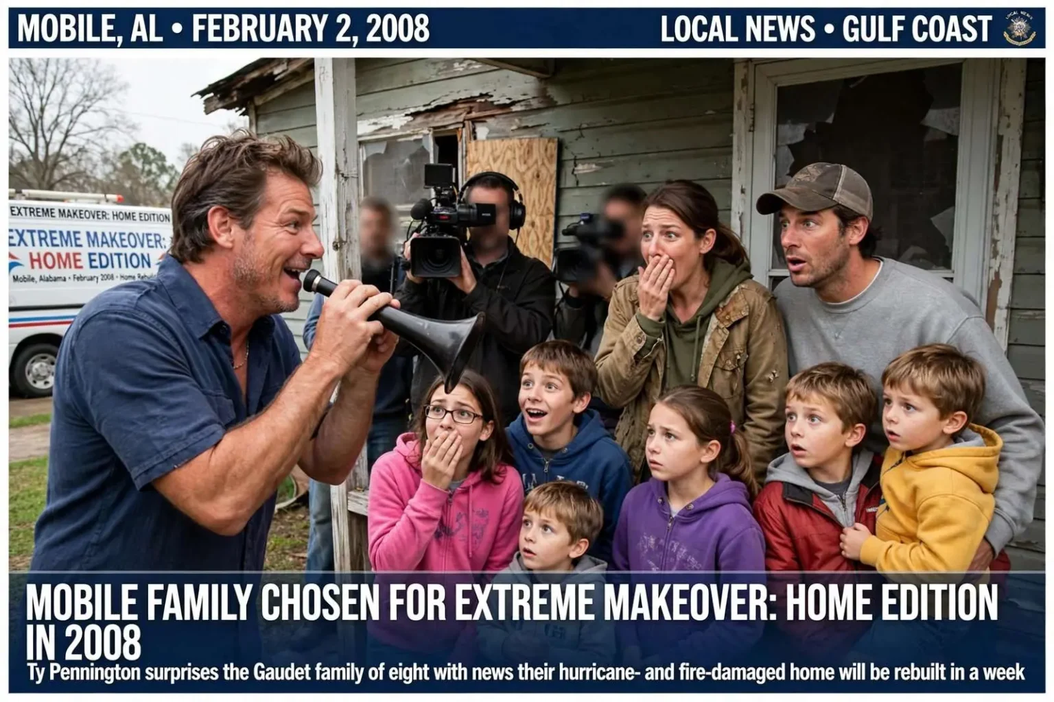 Illustration for the news story: Mobile Family Chosen for Extreme Makeover: Home Edition in 2008
