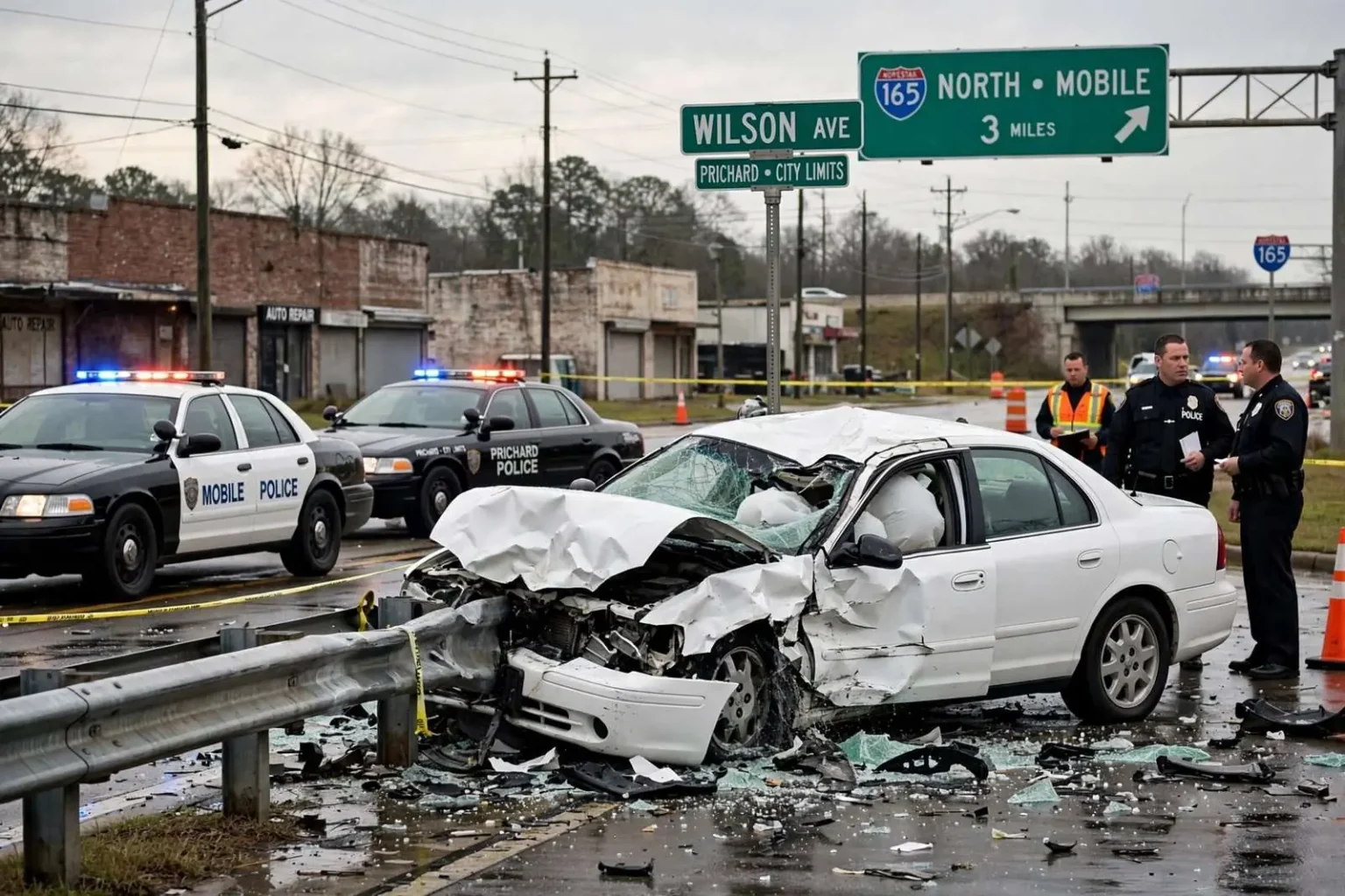 Illustration for the news story: Mobile Police Chase Ended in Prichard Crash in 2008