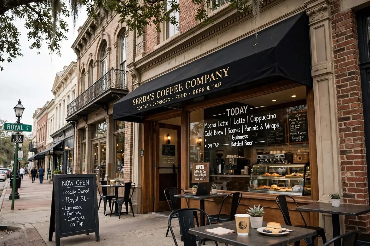 Illustration for the news story: Serda’s Coffee Company Opens on Royal Street, Filling a Downtown Mobile Void