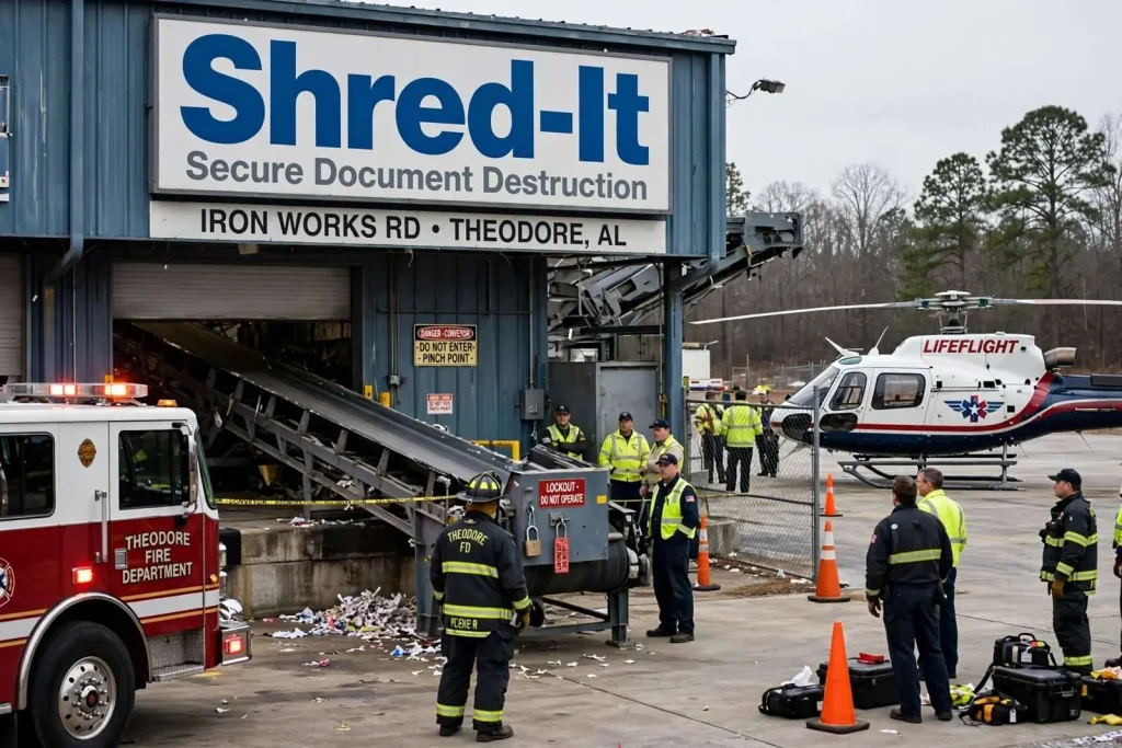 Illustration for the news story: Theodore Worker Was Hospitalized After 2008 Conveyor-Belt Accident