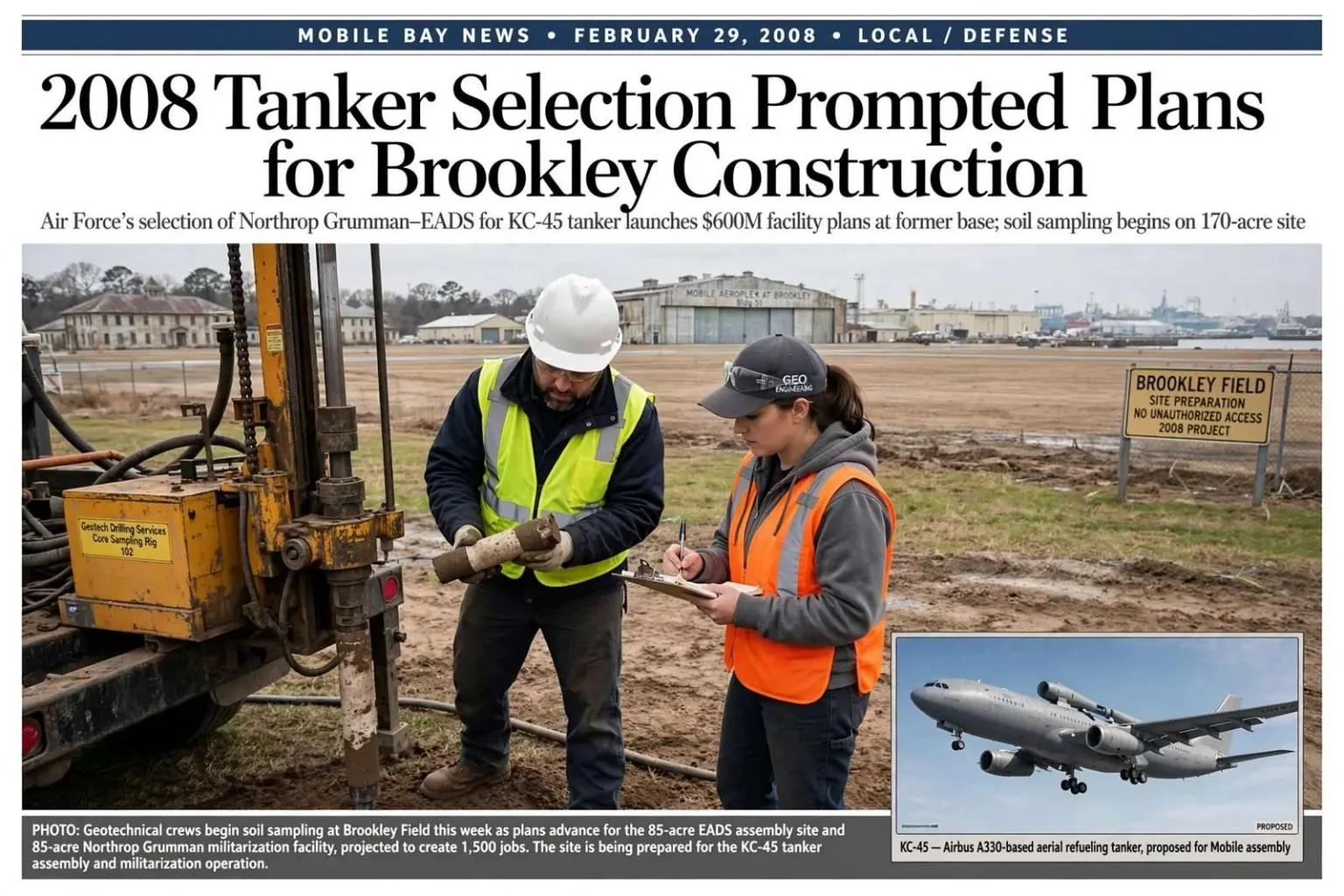 Illustration for the news story: 2008 Tanker Selection Prompted Plans for Brookley Construction